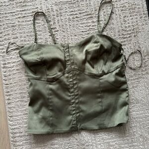 Abercrombie corset top olive green